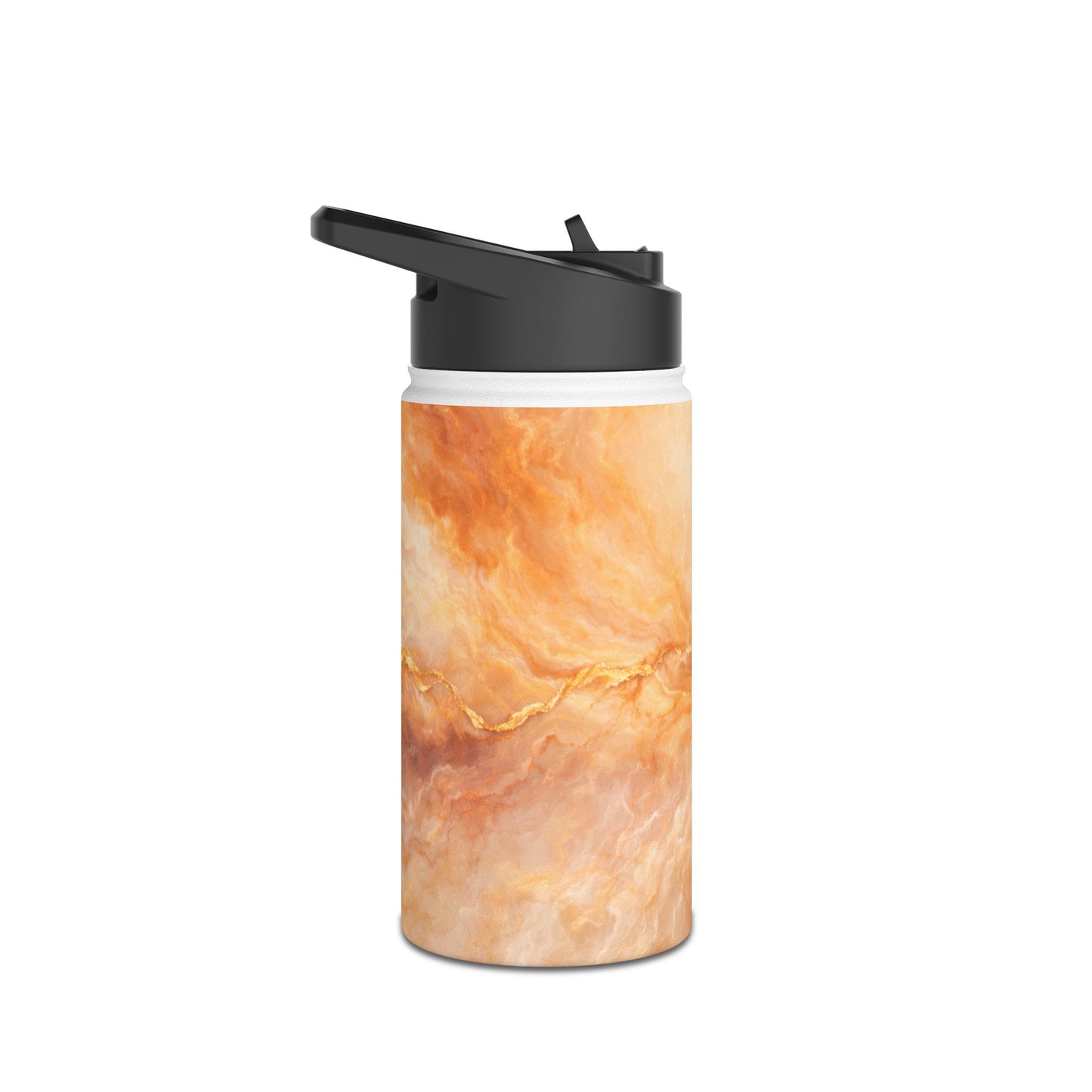 Marbled Peach Stainless Steel Water Bottle — Insulated Travel Bottle