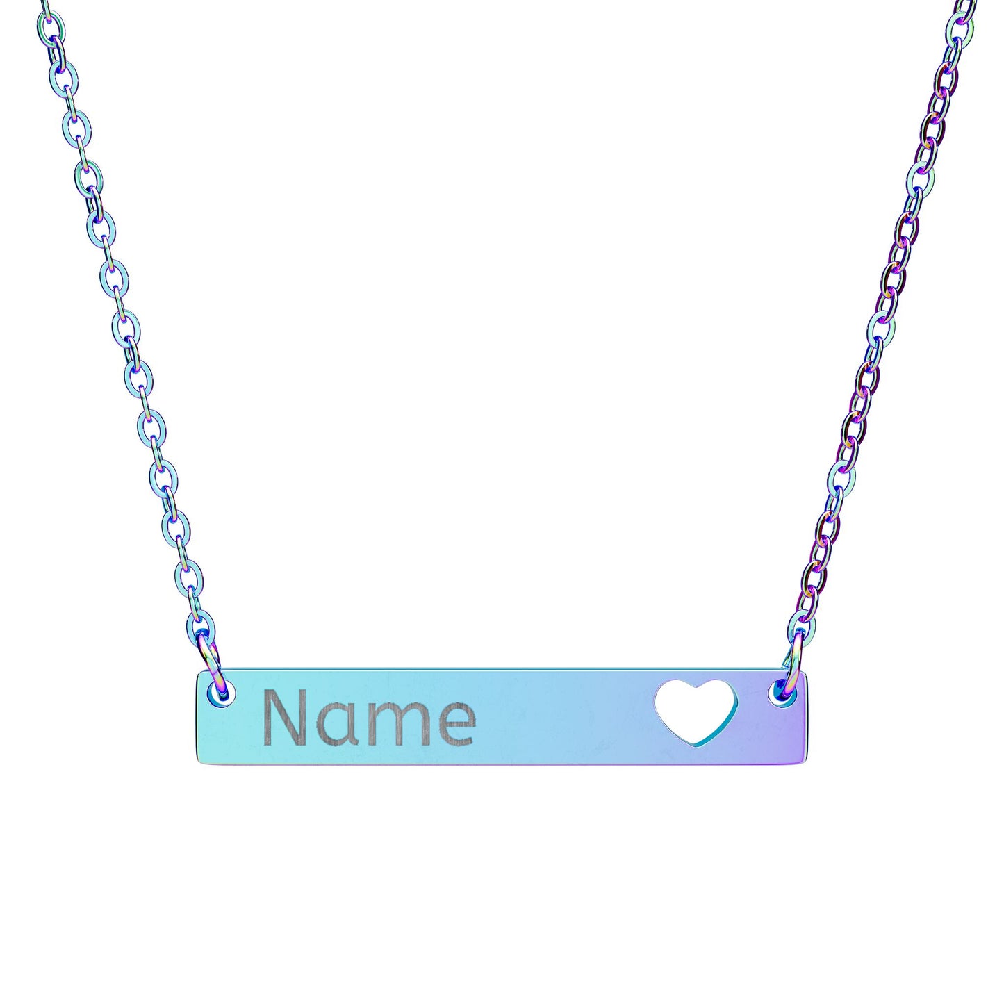 Personalized Cutout Heart Bar Necklace – Gift for Her - Golden Willow Emporium