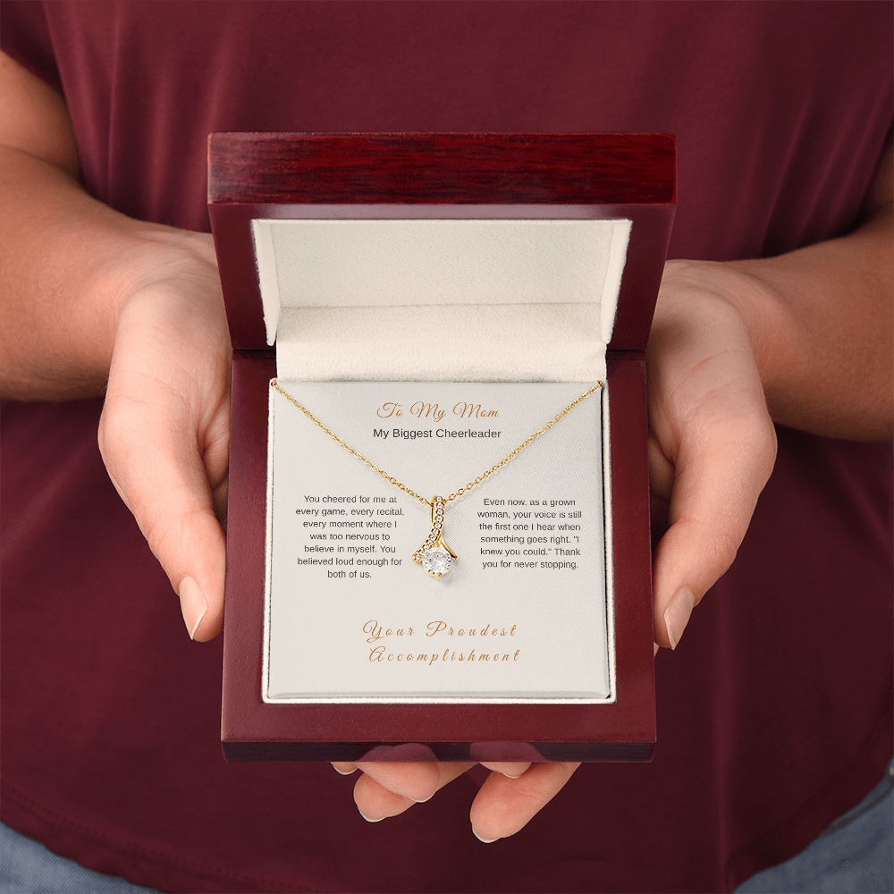 My Biggest Cheerleader Necklace – Proud Mom Gift - Golden Willow Emporium