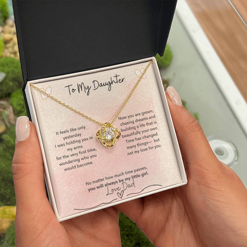 Love Knot Necklace from Dad to Daughter – Heartfelt Gift - Golden Willow Emporium