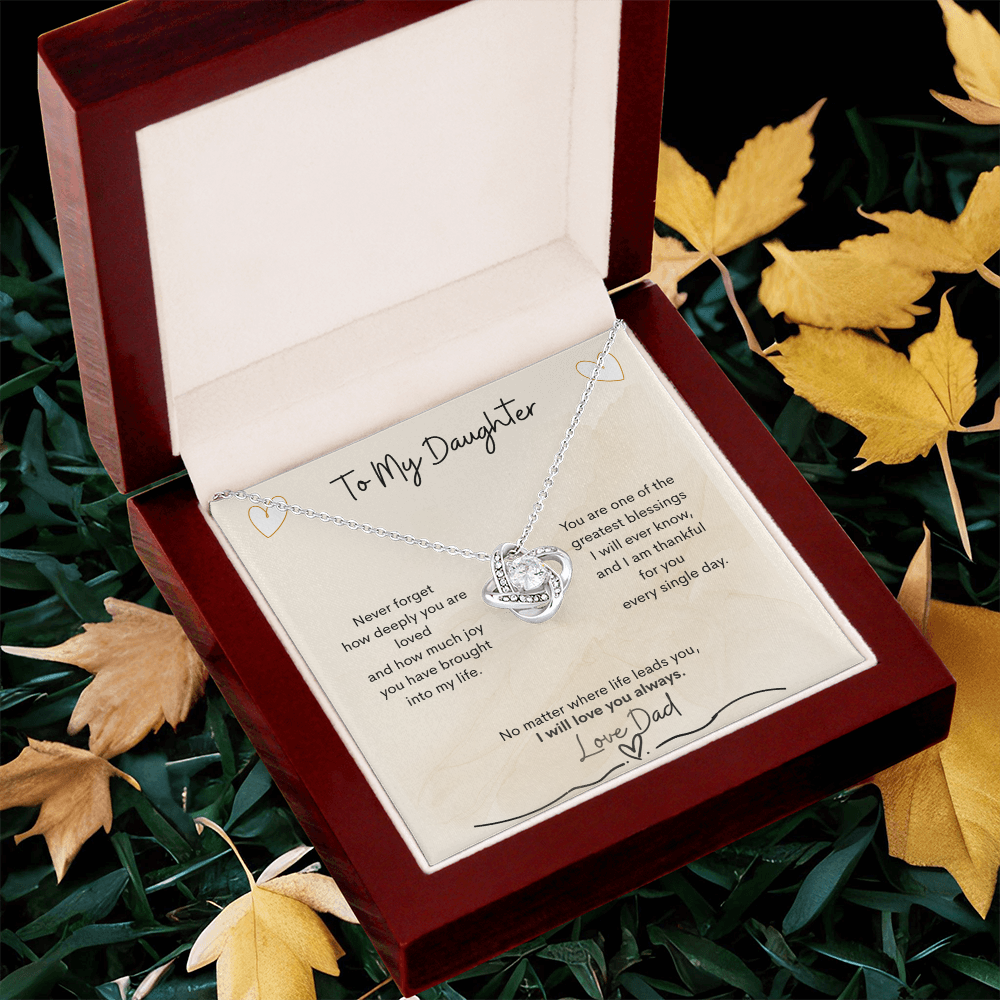 Love Knot Necklace Gift From Dad to Daughter – Golden Willow Emporium