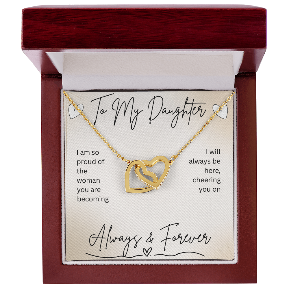 Interlocking Hearts Necklace – Gift From Parent to Daughter - Golden Willow Emporium