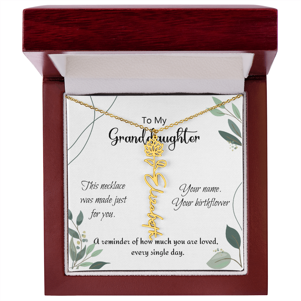 Custom Flower Name Necklace – Birthday Gift for Granddaughter - Golden Willow Emporium