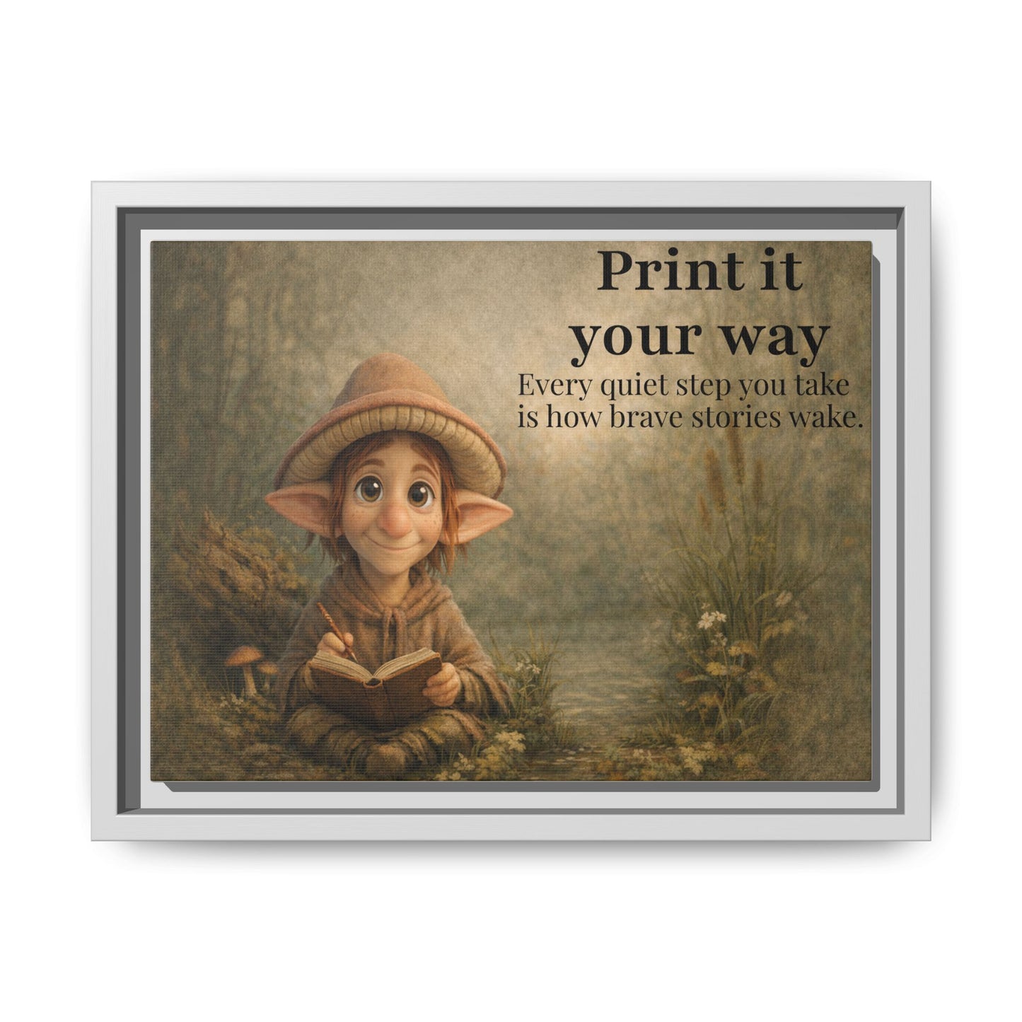 Peppercorn Woodland Reading Canvas Print – Whimsical Wall Art Gift - Golden Willow Emporium