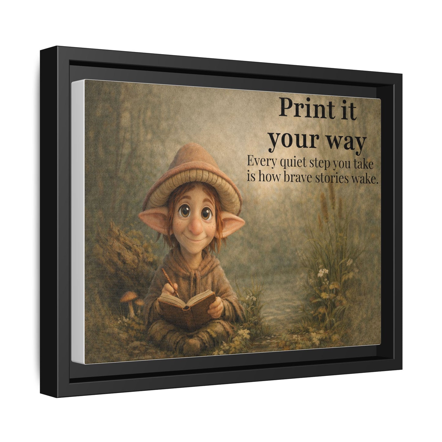Peppercorn Woodland Reading Canvas Print – Whimsical Wall Art Gift - Golden Willow Emporium