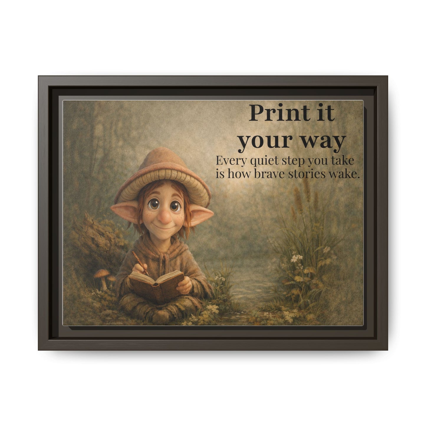 Peppercorn Woodland Reading Canvas Print – Whimsical Wall Art Gift - Golden Willow Emporium