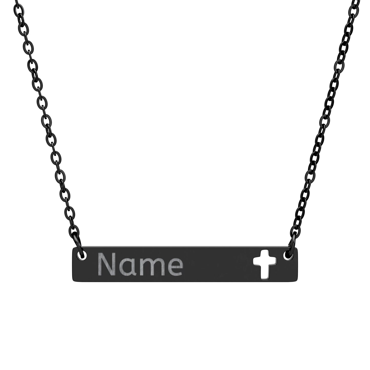 Cutout Cross Bar Necklace – Personalized Faith Gift for Her - Golden Willow Emporium