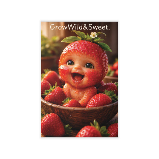 Strawberry Baby Wall Decal – Nursery Fruit Art Gift - Golden Willow Emporium