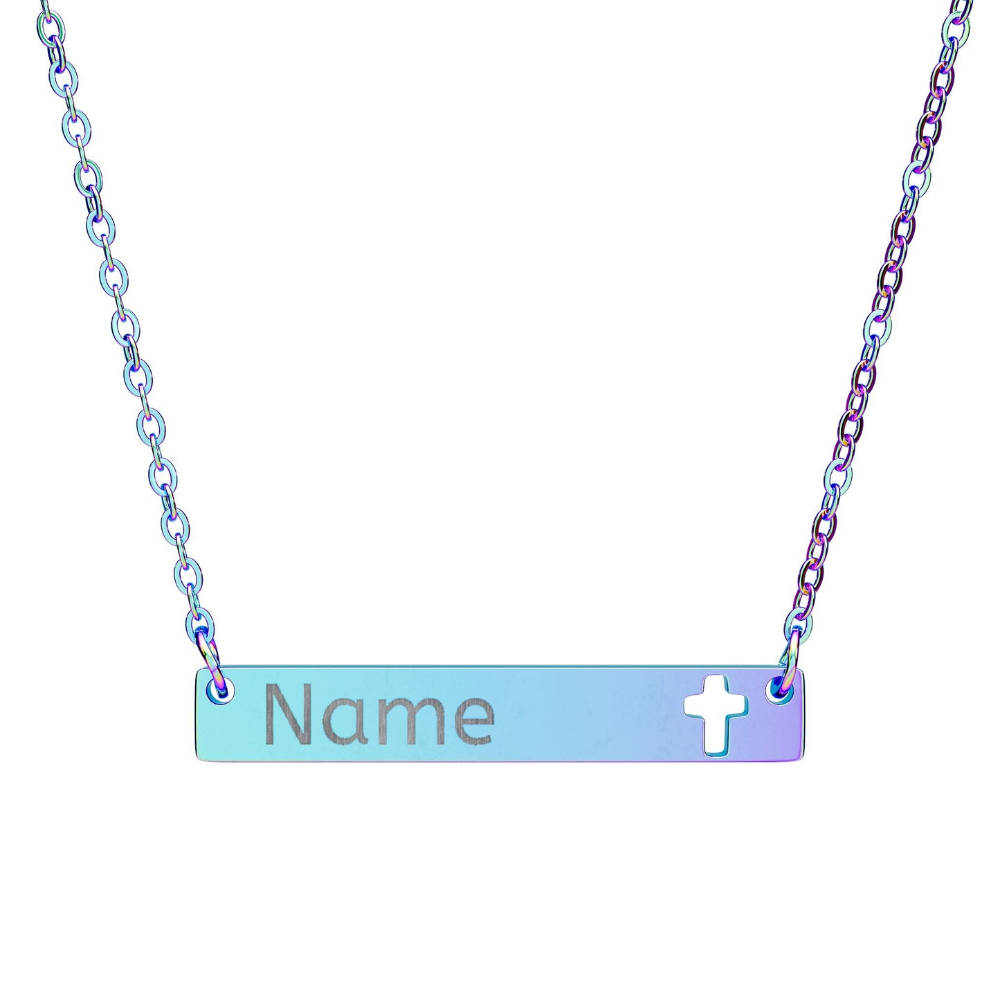 Cutout Cross Bar Necklace – Personalized Faith Gift for Her - Golden Willow Emporium
