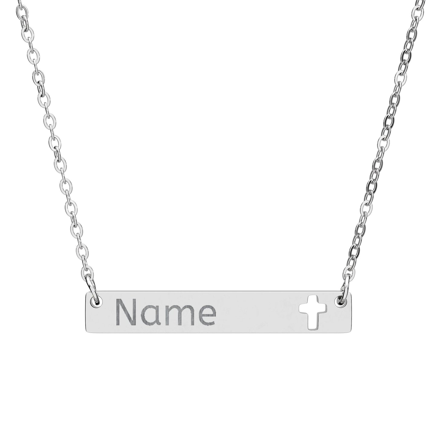 Cutout Cross Bar Necklace – Personalized Faith Gift for Her - Golden Willow Emporium