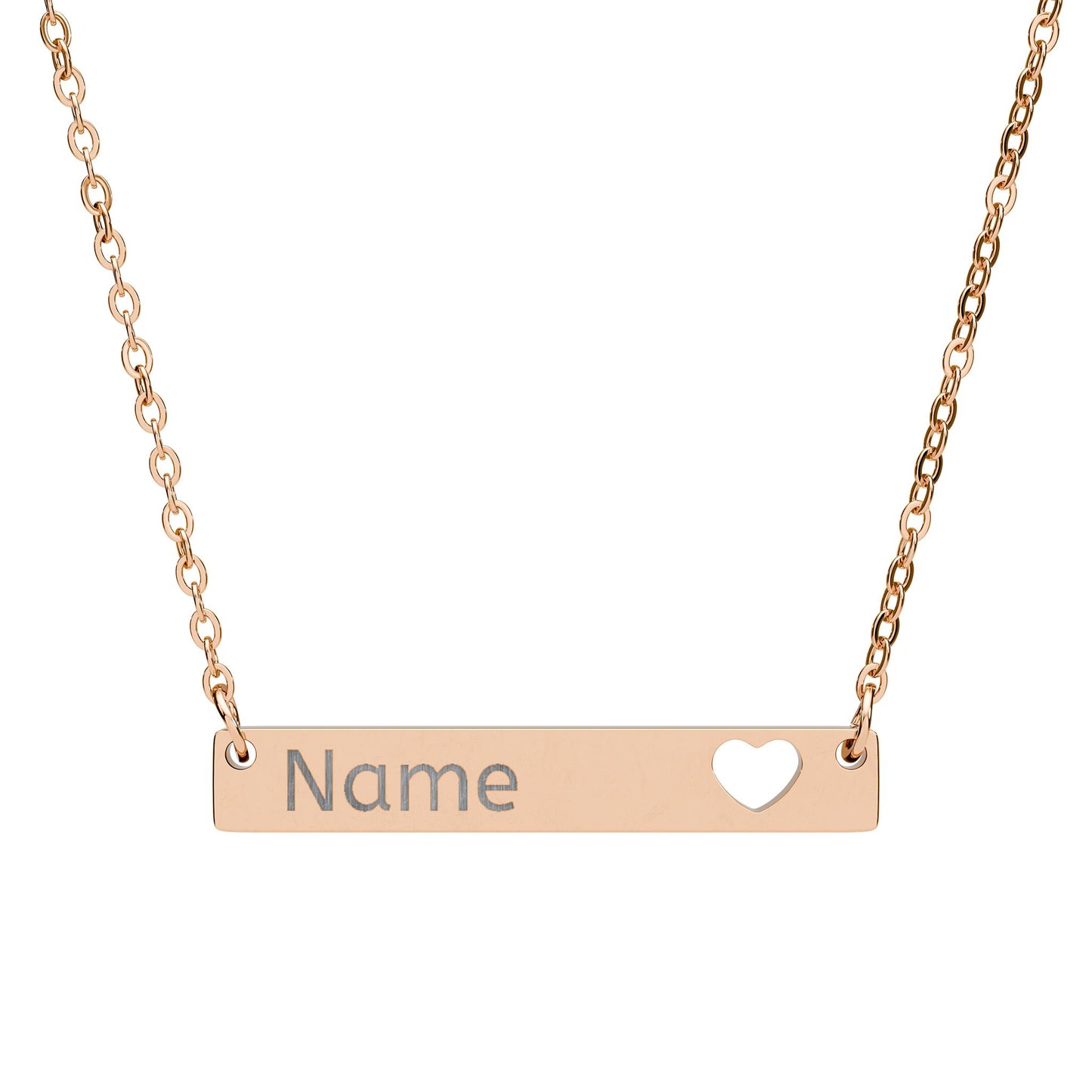 Personalized Cutout Heart Bar Necklace – Gift for Her - Golden Willow Emporium