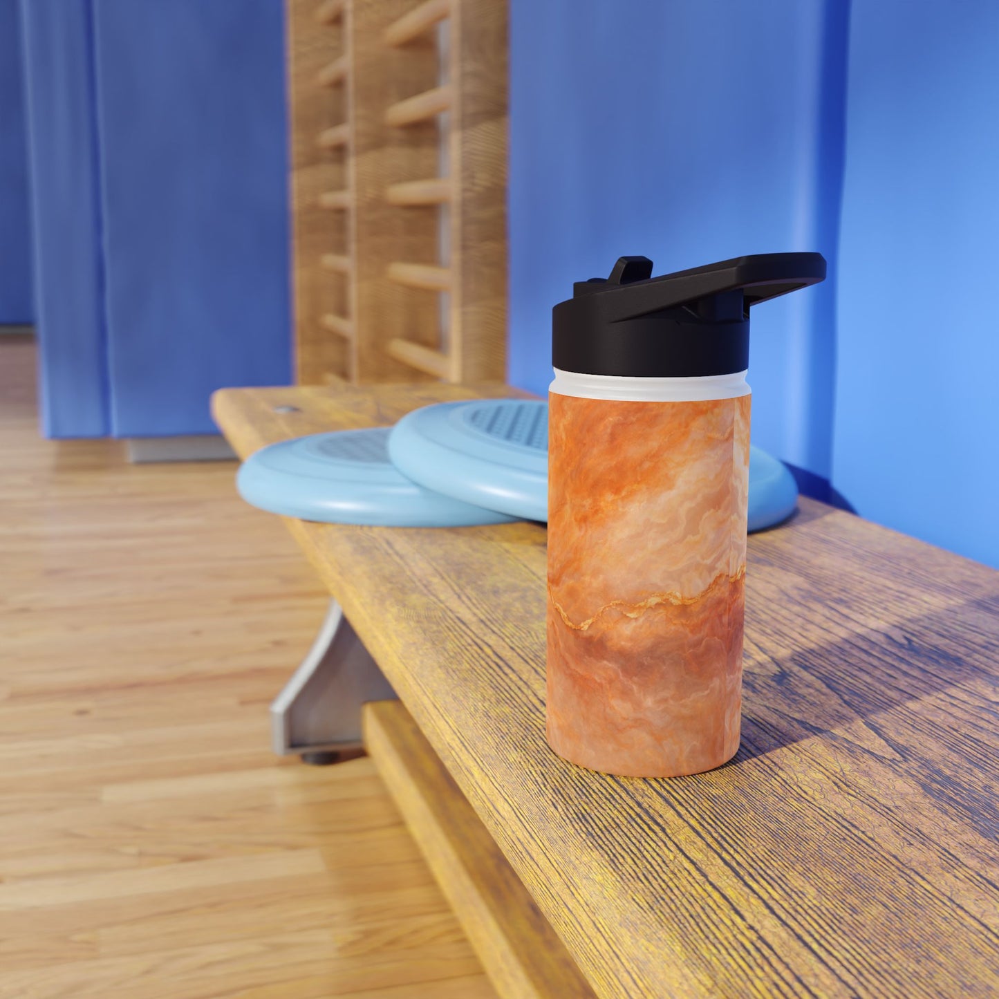 Marbled Peach Stainless Steel Water Bottle — Insulated Travel Bottle