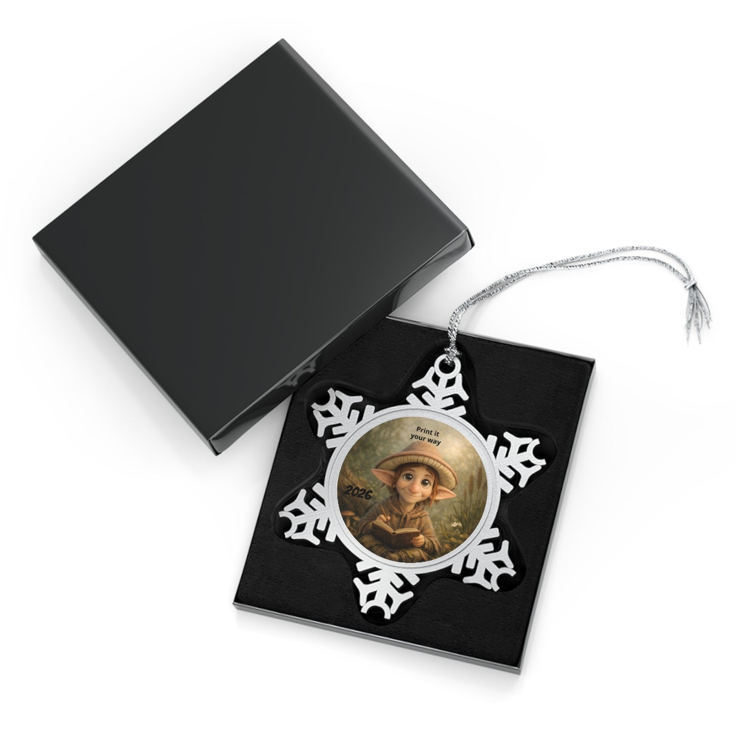 Pewter Snowflake Photo Ornament – Personalized Christmas Keepsake - Golden Willow Emporium