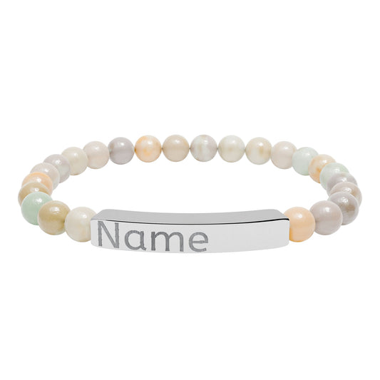 Beautiful Natural Stone Bar Bracelet — Personalization