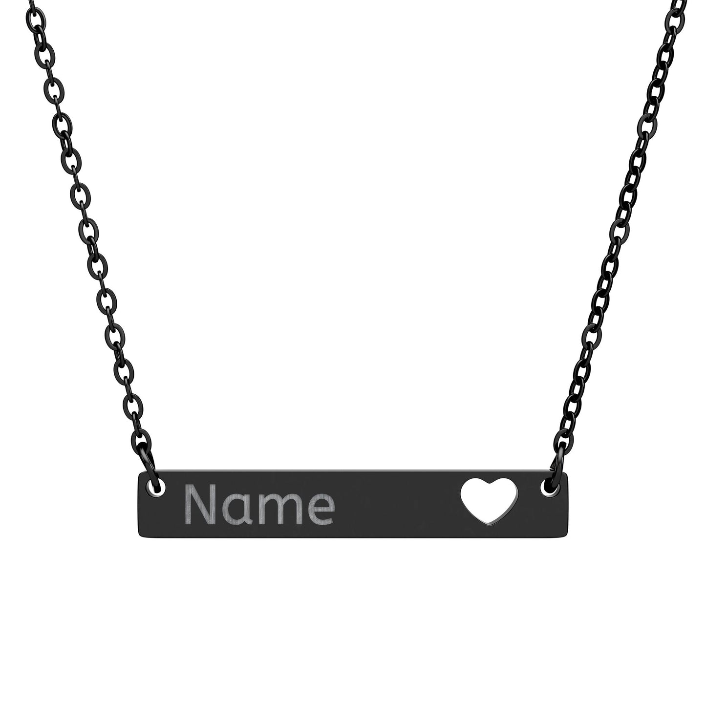 Personalized Cutout Heart Bar Necklace – Gift for Her - Golden Willow Emporium