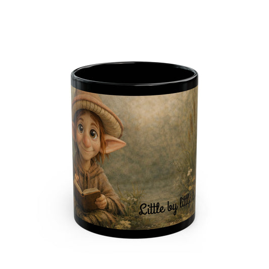 Little by Little Is Still Brave Black Mug – Encouragement Gift for Her - Golden Willow Emporium