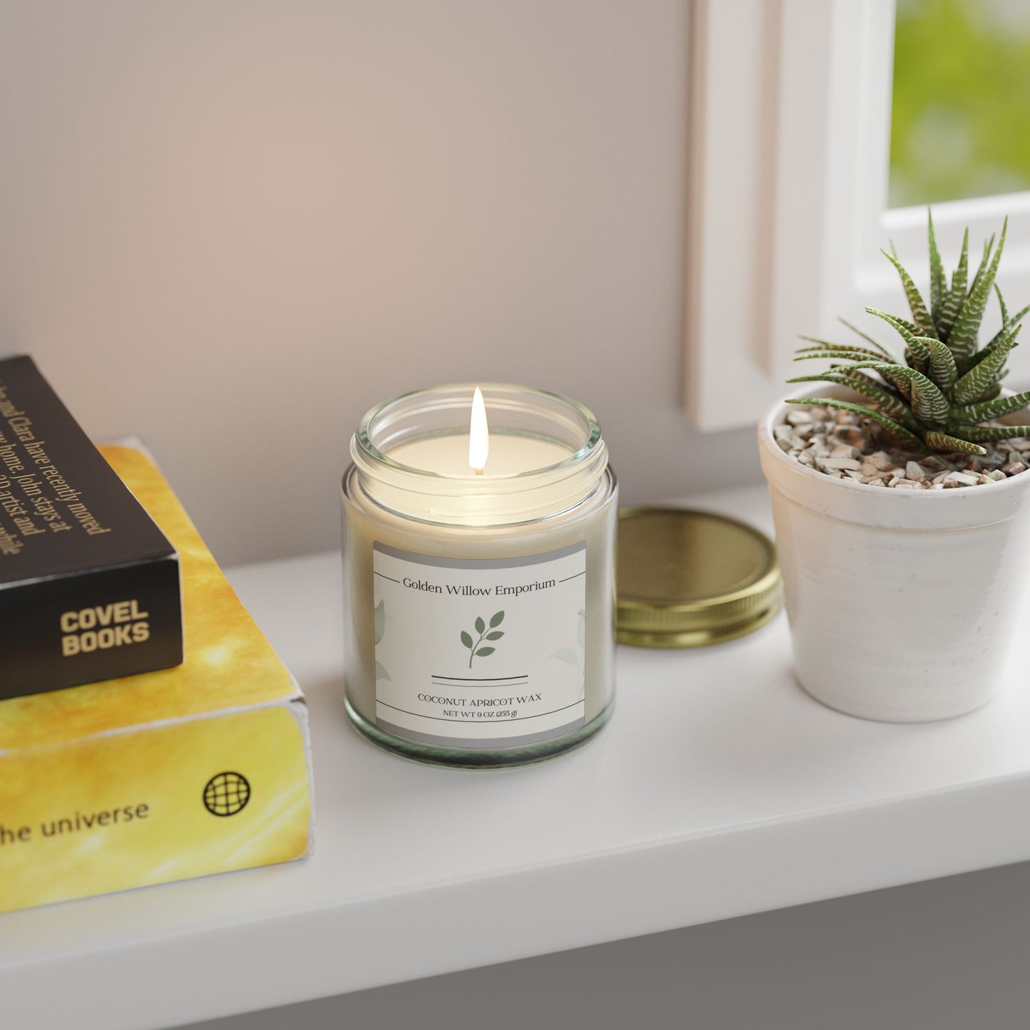 Quiet Moments Coconut Apricot Candle – Calm Gift for Her - Golden Willow Emporium