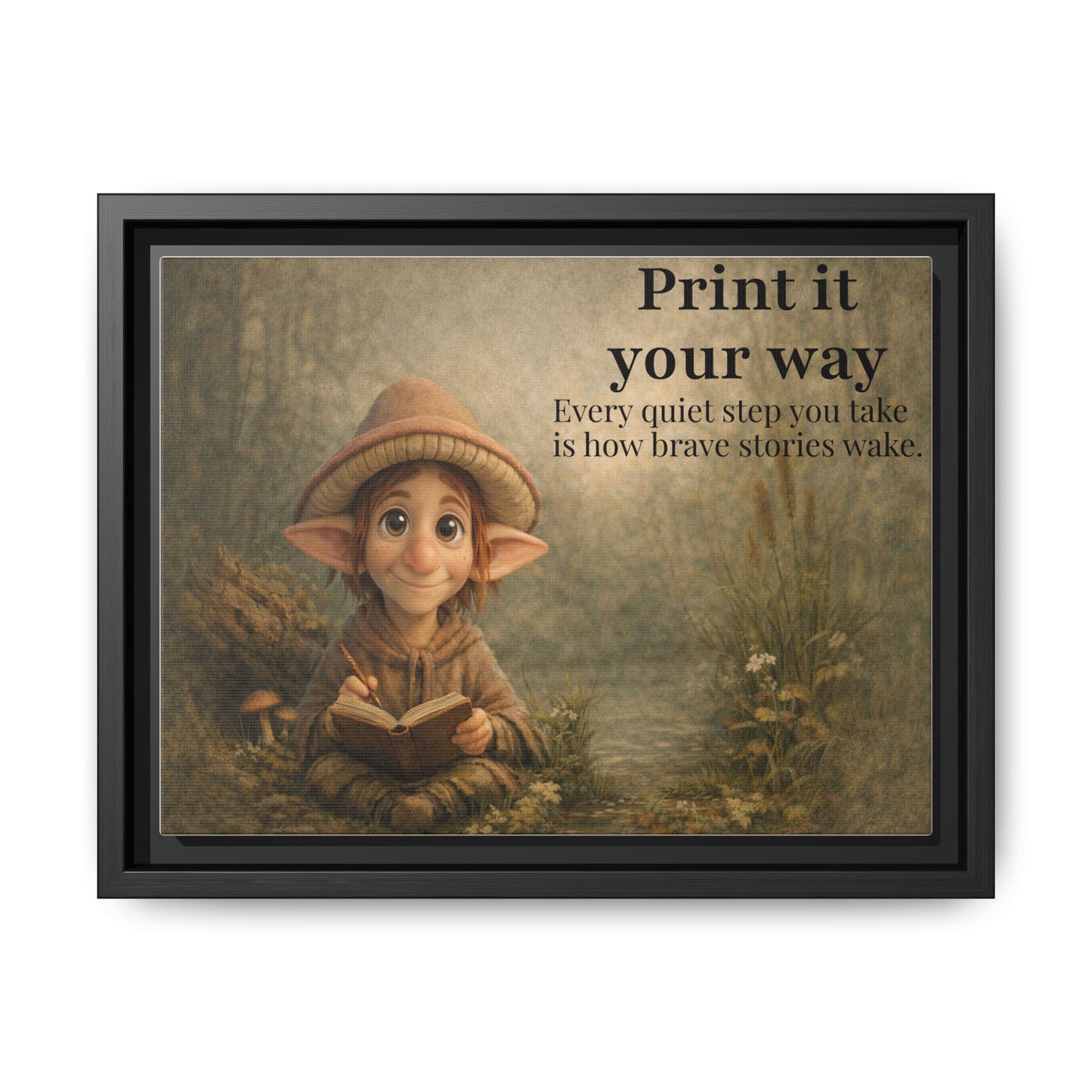 Peppercorn Woodland Reading Canvas Print – Whimsical Wall Art Gift - Golden Willow Emporium