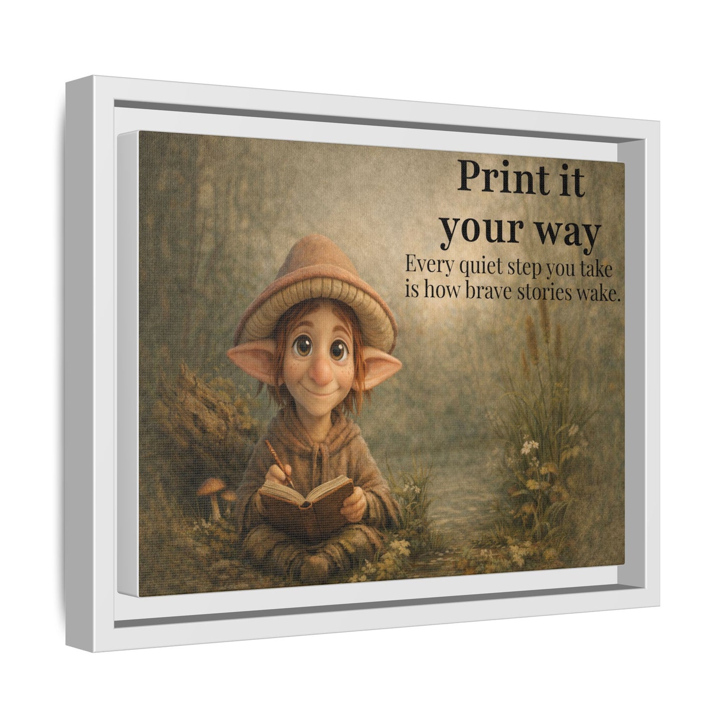 Peppercorn Woodland Reading Canvas Print – Whimsical Wall Art Gift - Golden Willow Emporium
