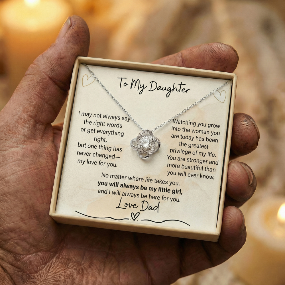 Love Knot Necklace from Dad to Daughter – You Will Always Be My Little Girl - Golden Willow Emporium