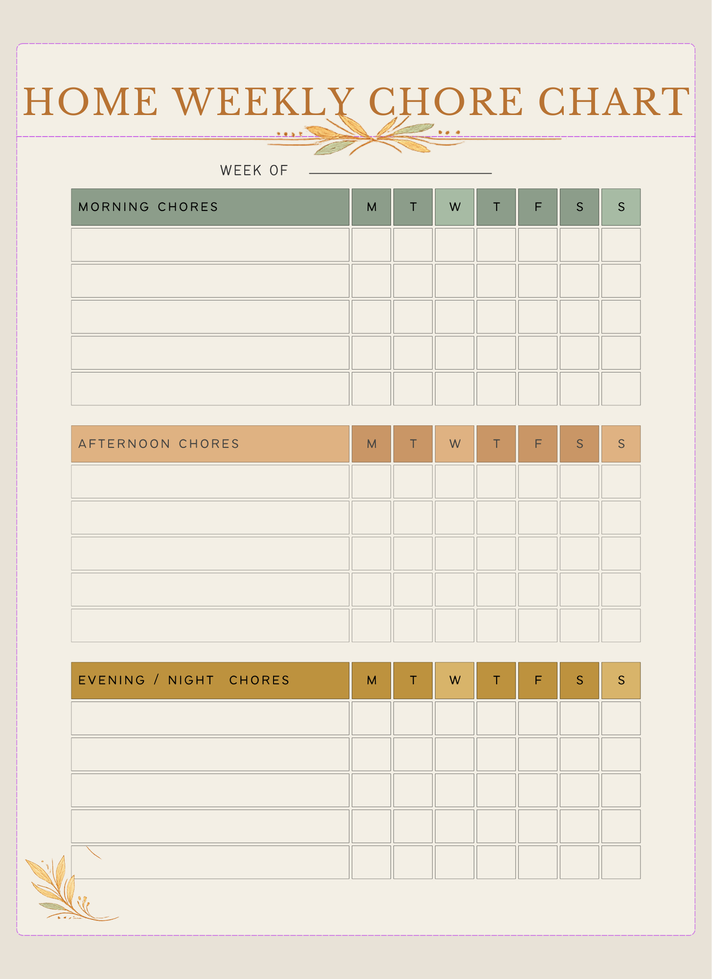 Kids Chore & Routine Printable Bundle – Family Organization Gift - Golden Willow Emporium