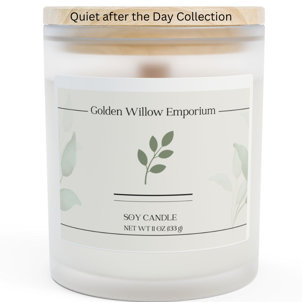 Wood Wick Candle in Frosted Glass – Cozy Gift for Her - Golden Willow Emporium