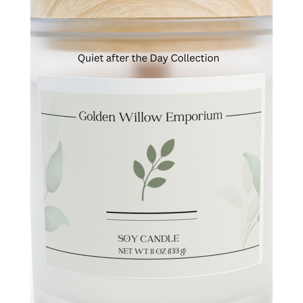 Wood Wick Candle in Frosted Glass – Cozy Gift for Her - Golden Willow Emporium