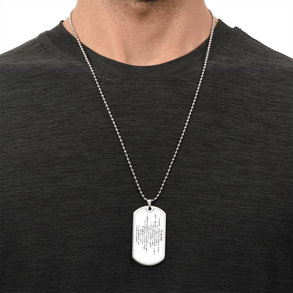 Engraved Dog Tag Gift for Son From Parent – Love Tag - Golden Willow Emporium