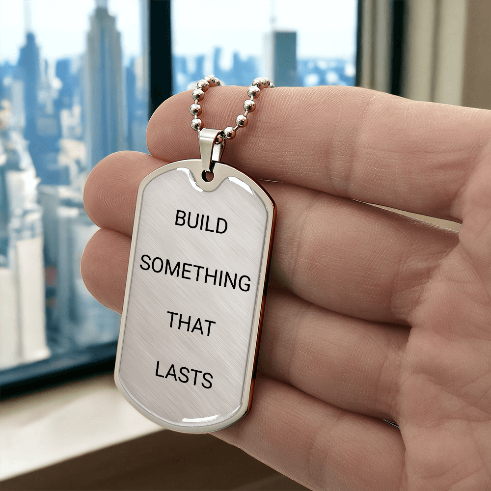 Engraved Dog Tag Graduation Gift for Son – Build Something That Lasts - Golden Willow Emporium