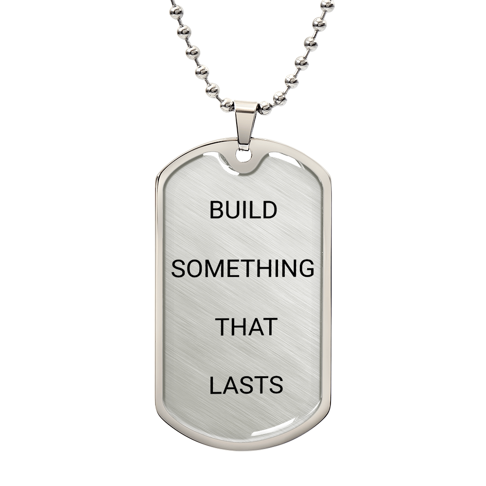 Engraved Dog Tag Graduation Gift for Son – Build Something That Lasts - Golden Willow Emporium