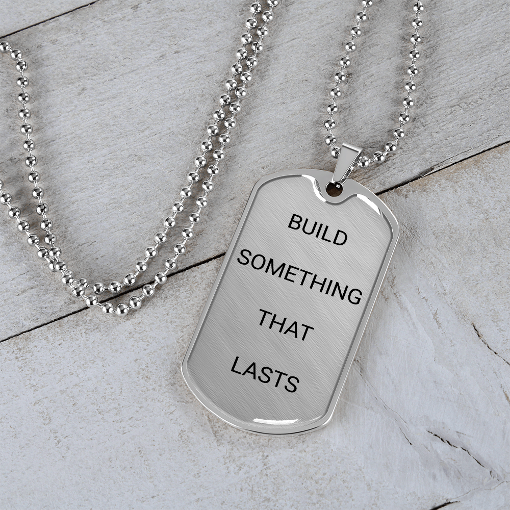 Engraved Dog Tag Graduation Gift for Son – Build Something That Lasts - Golden Willow Emporium
