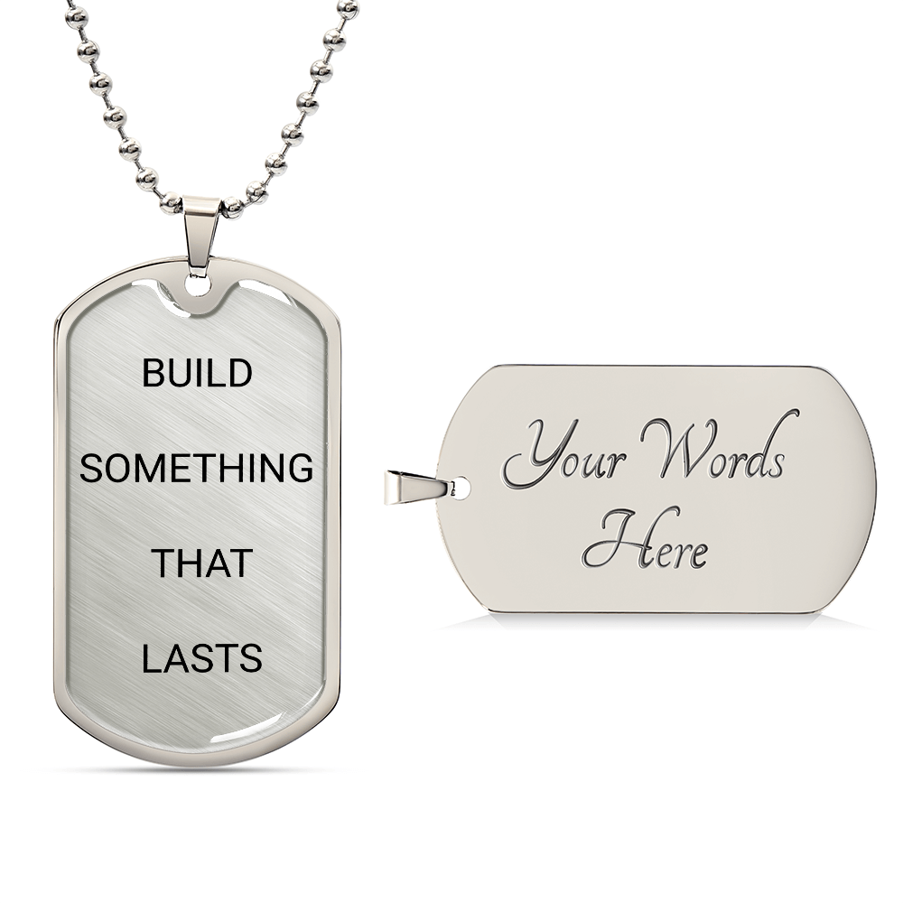 Engraved Dog Tag Graduation Gift for Son – Build Something That Lasts - Golden Willow Emporium