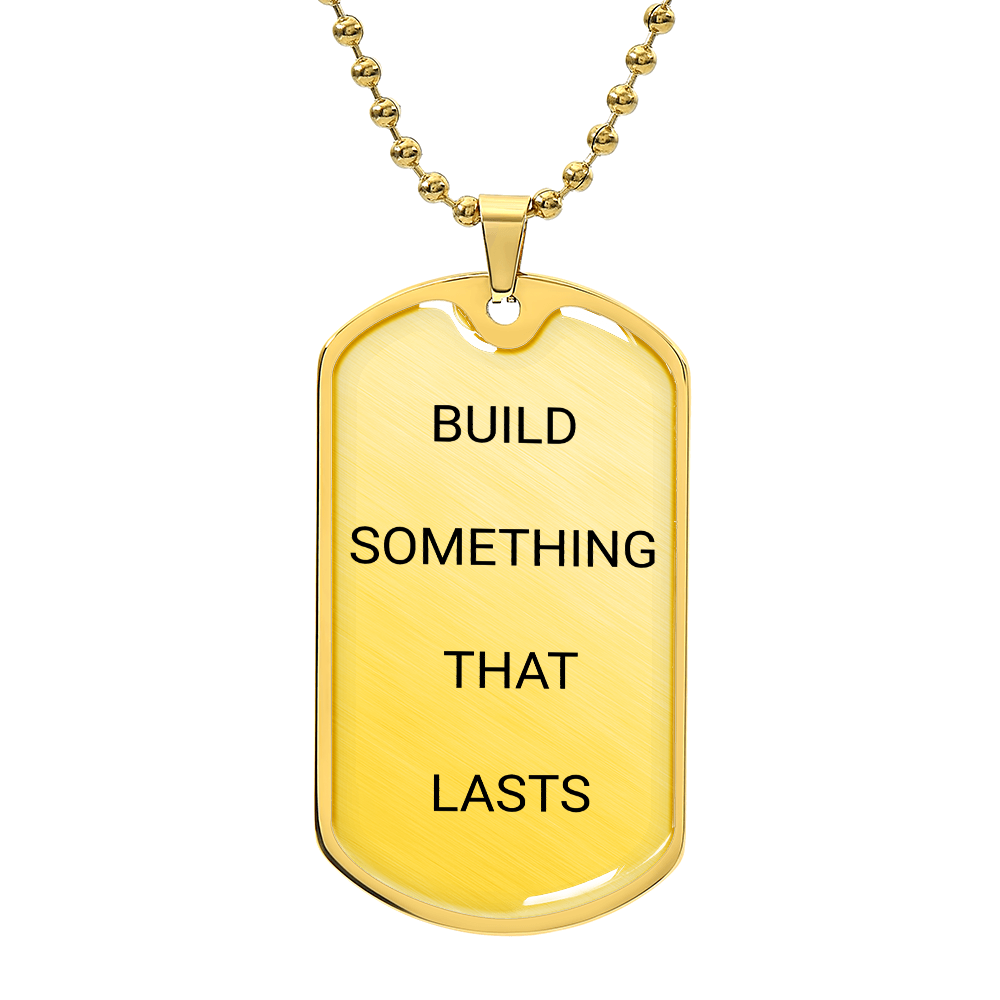 Engraved Dog Tag Graduation Gift for Son – Build Something That Lasts - Golden Willow Emporium