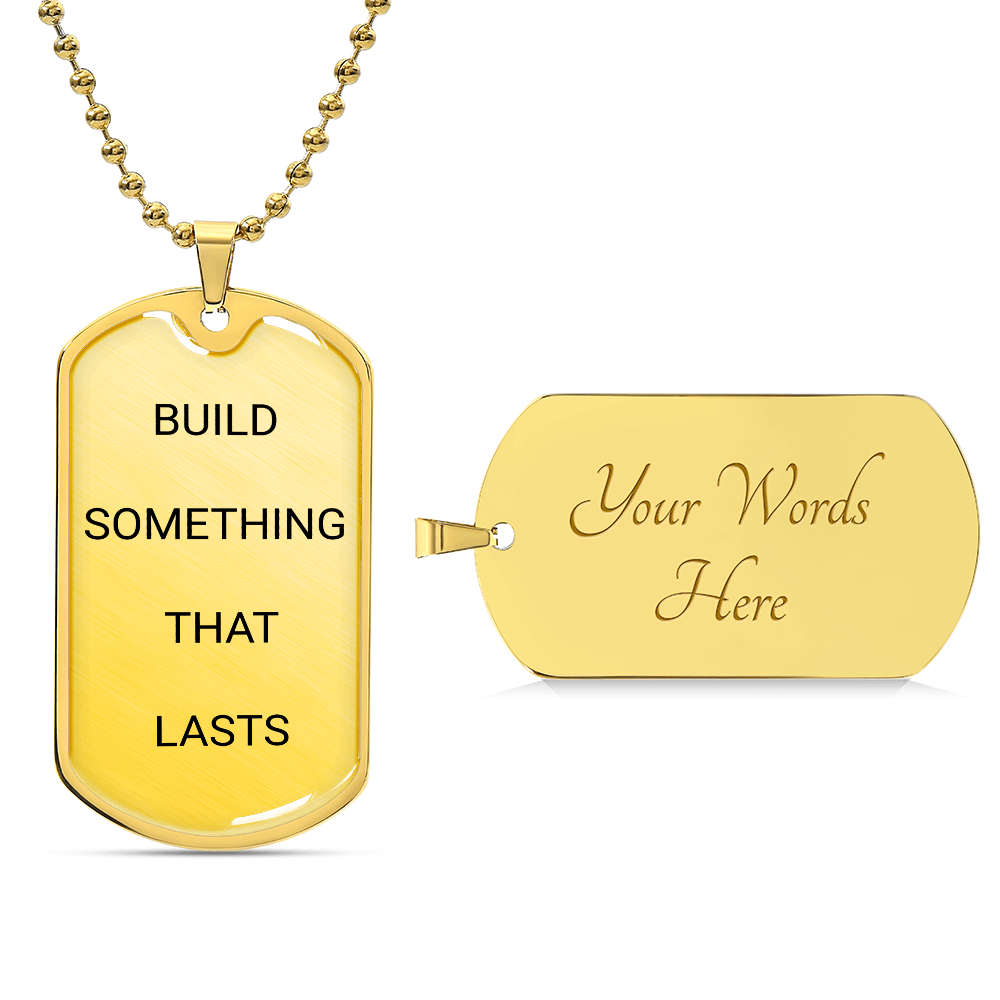 Engraved Dog Tag Graduation Gift for Son – Build Something That Lasts - Golden Willow Emporium
