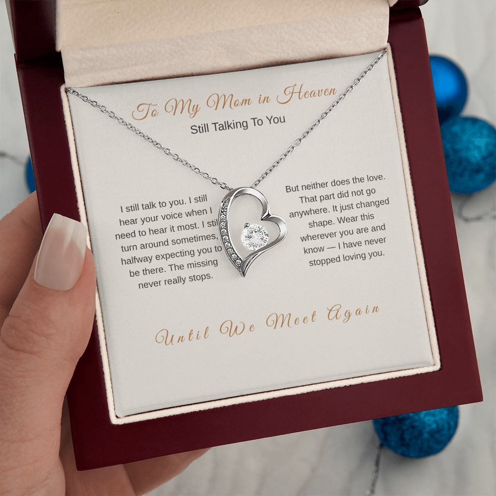 To My Mom in Heaven Necklace – Memorial Gift for Loss of Mother - Golden Willow Emporium