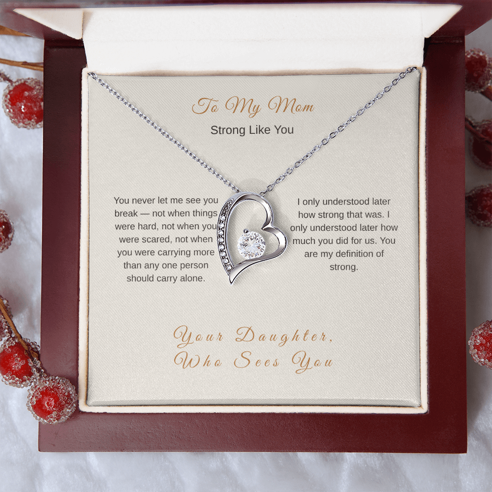 Strong Like You Necklace for Mom – Inspirational Mother's Day Gift - Golden Willow Emporium