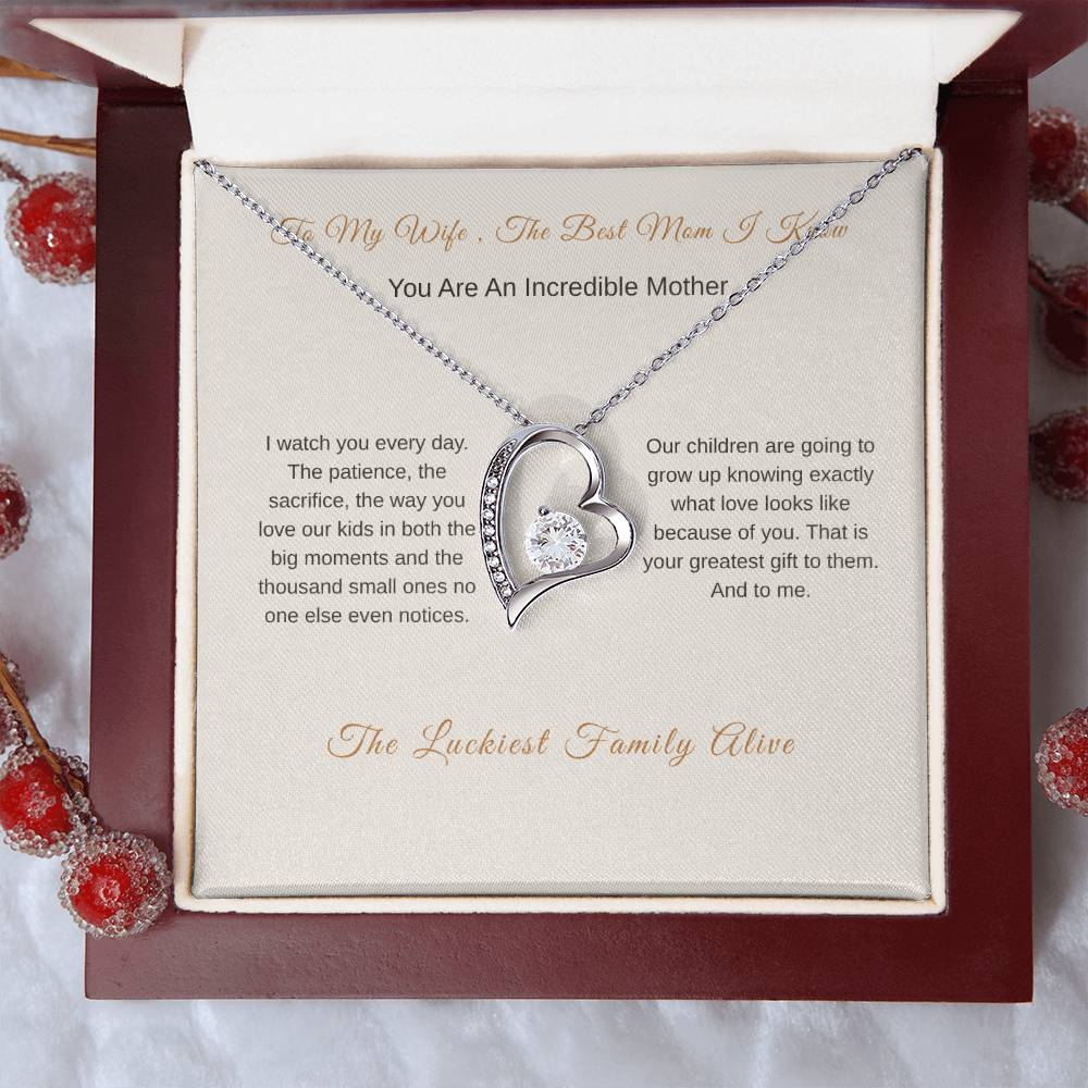 Forever Love Mother Necklace – Mother's Day Gift for Wife from Husband - Golden Willow Emporium