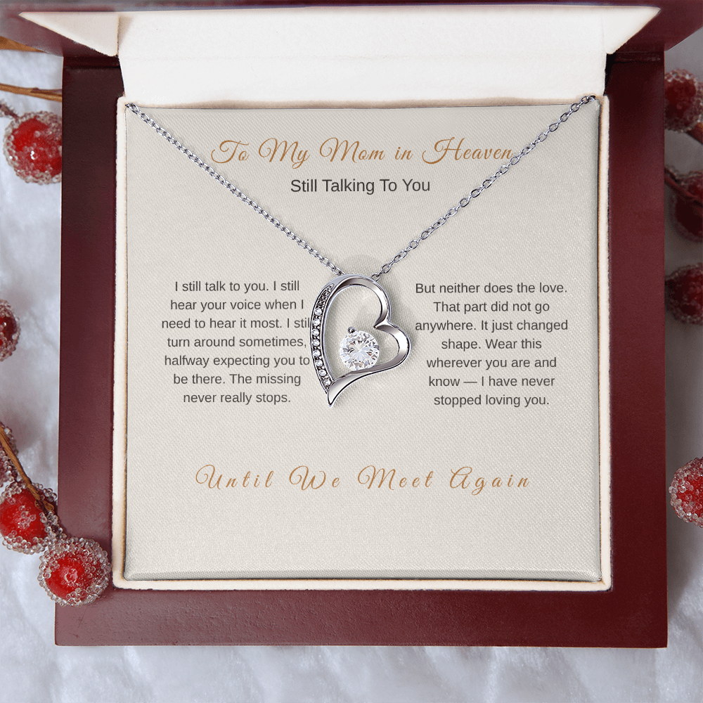 To My Mom in Heaven Necklace – Memorial Gift for Loss of Mother - Golden Willow Emporium