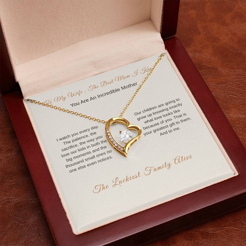Forever Love Mother Necklace – Mother's Day Gift for Wife from Husband - Golden Willow Emporium