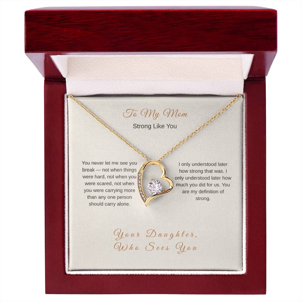 Strong Like You Necklace for Mom – Inspirational Mother's Day Gift - Golden Willow Emporium