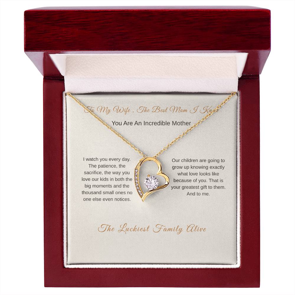Forever Love Mother Necklace – Mother's Day Gift for Wife from Husband - Golden Willow Emporium