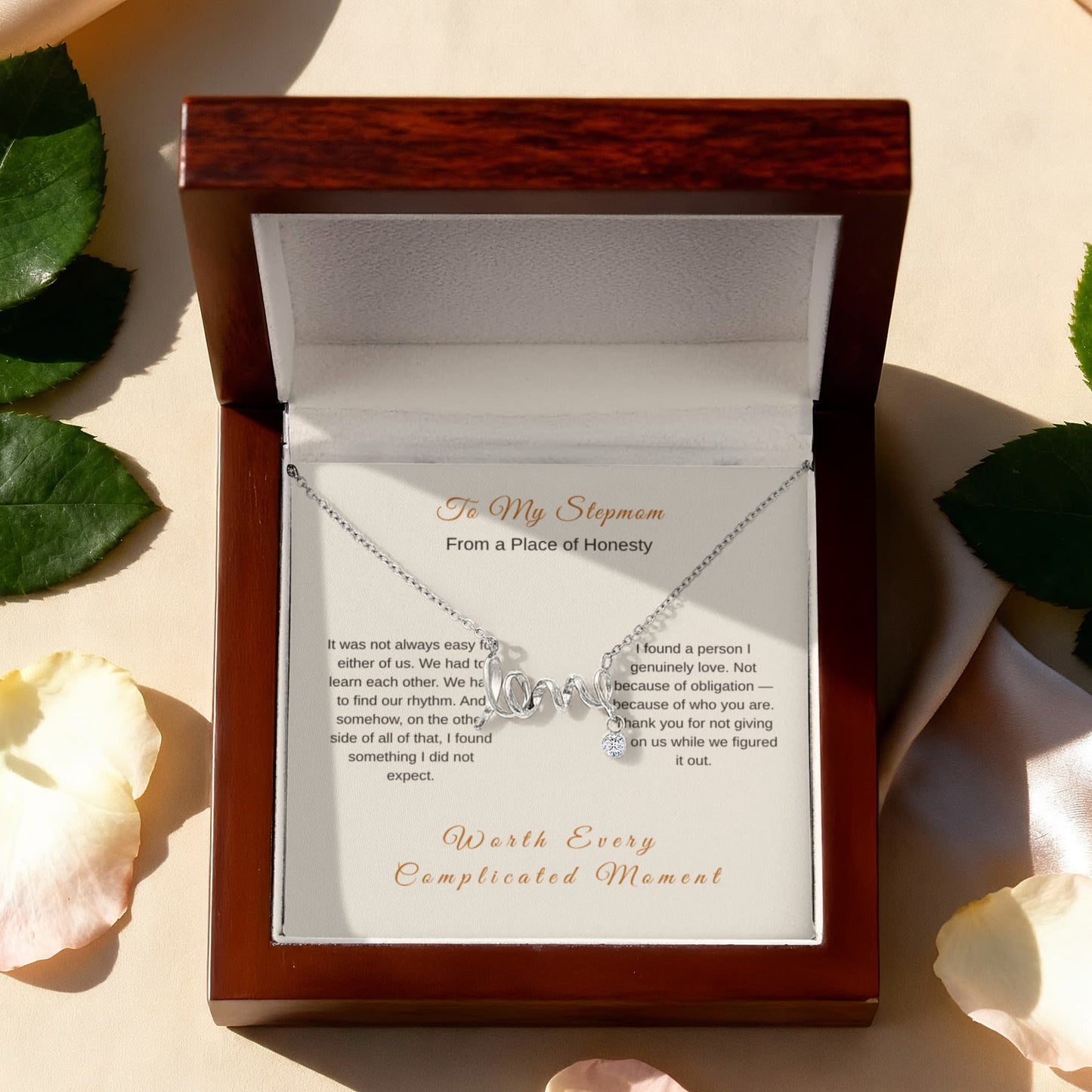 Stepmom Thank You Necklace – Honest Bonus Mom Gift - Golden Willow Emporium