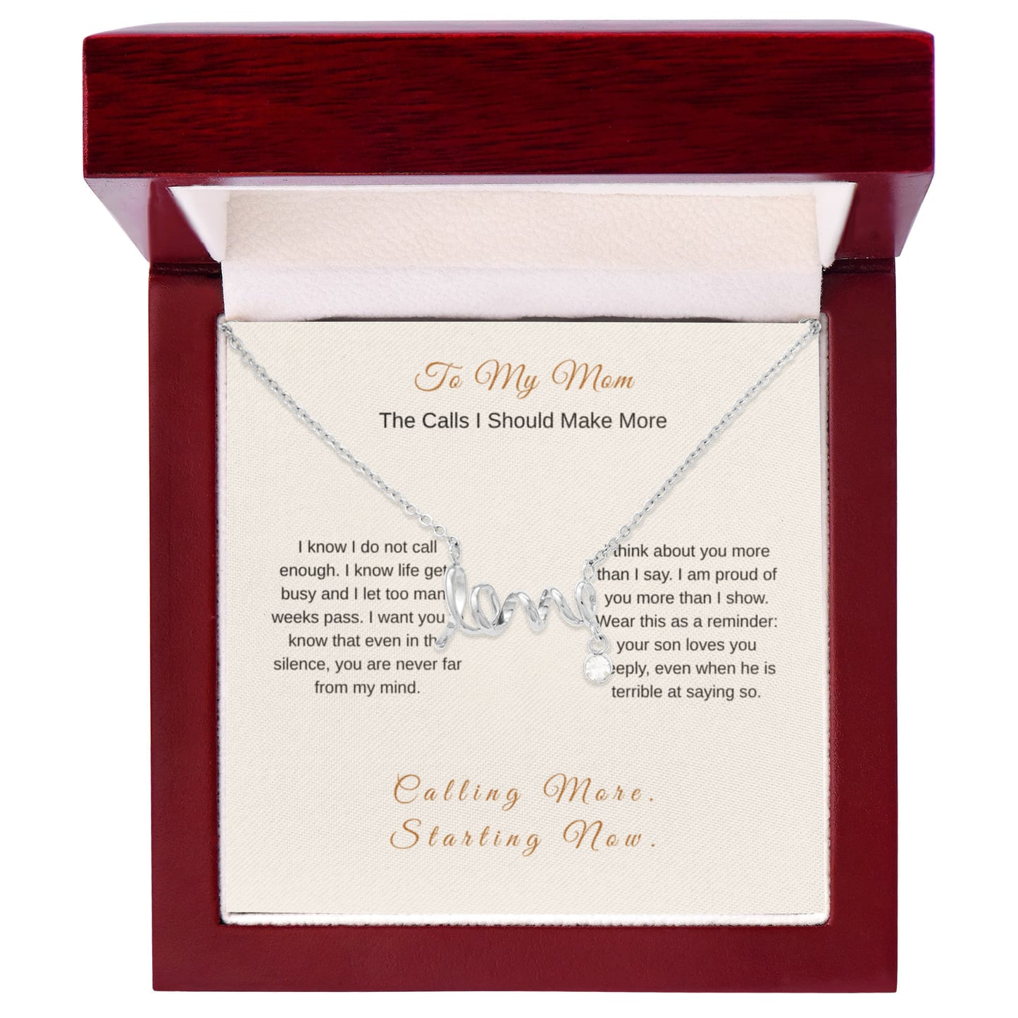 I Should Call More Necklace – Heartfelt Gift for Mom from Son - Golden Willow Emporium