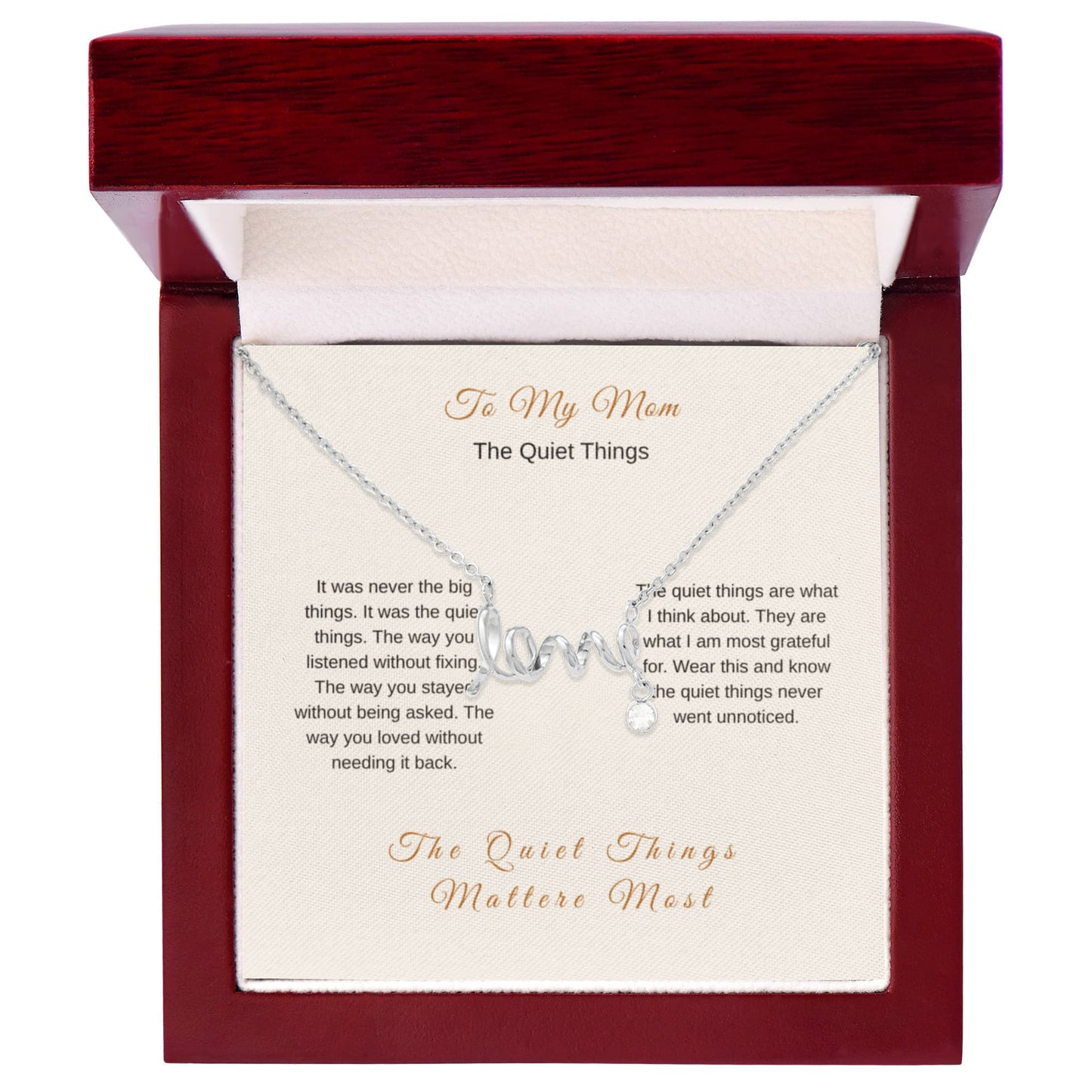 The Quiet Things Necklace for Mom – Subtle Emotional Gift - Golden Willow Emporium