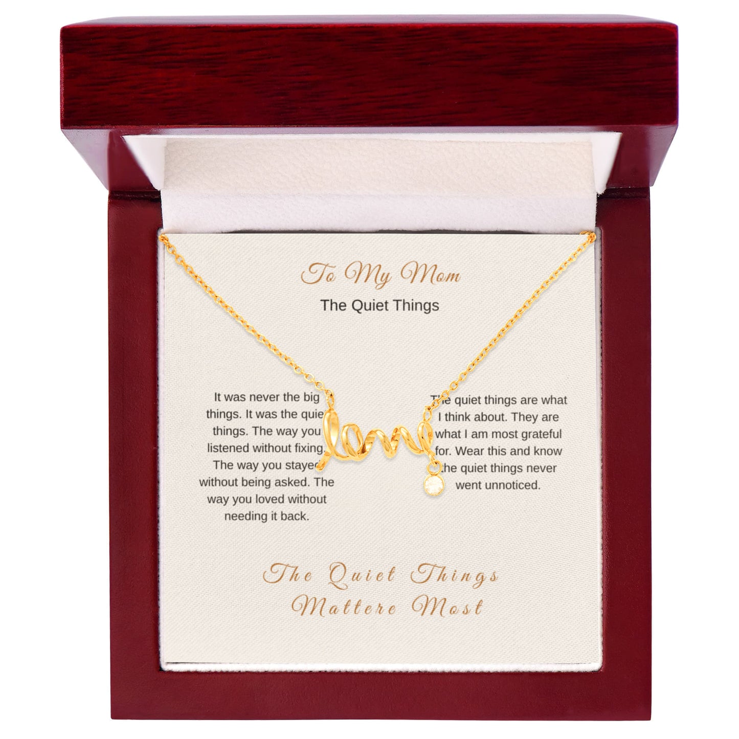 The Quiet Things Necklace for Mom – Subtle Emotional Gift - Golden Willow Emporium
