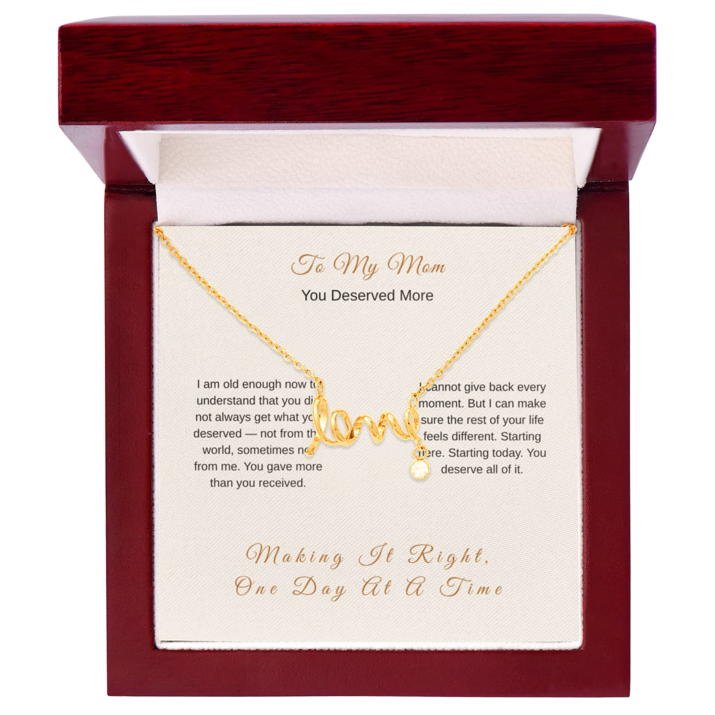You Deserve Everything Necklace – Emotional Love Gift for Mom - Golden Willow Emporium