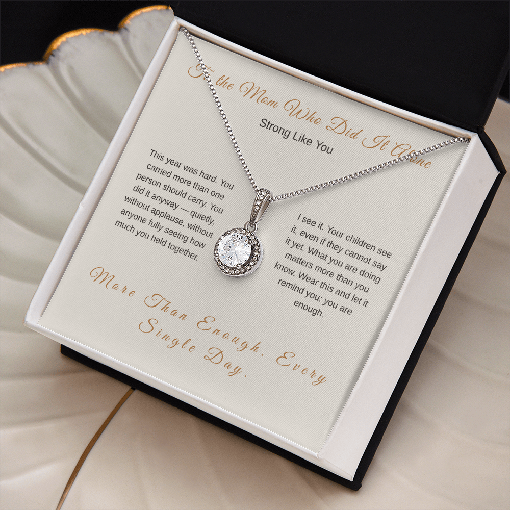 Strong Mom Necklace – Single Mom Mother's Day Gift - Golden Willow Emporium