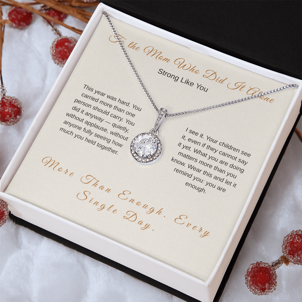 Strong Mom Necklace – Single Mom Mother's Day Gift - Golden Willow Emporium