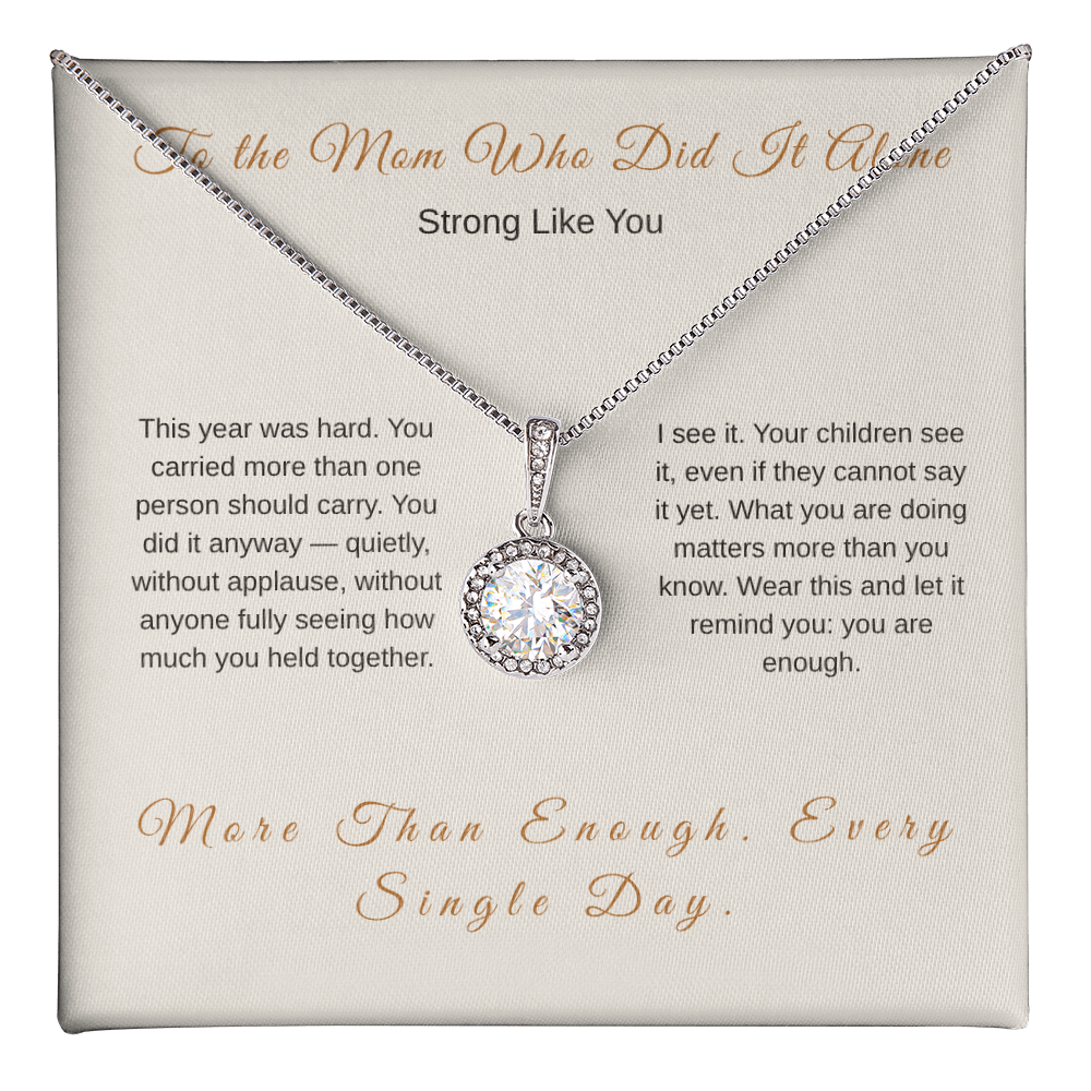 Strong Mom Necklace – Single Mom Mother's Day Gift - Golden Willow Emporium