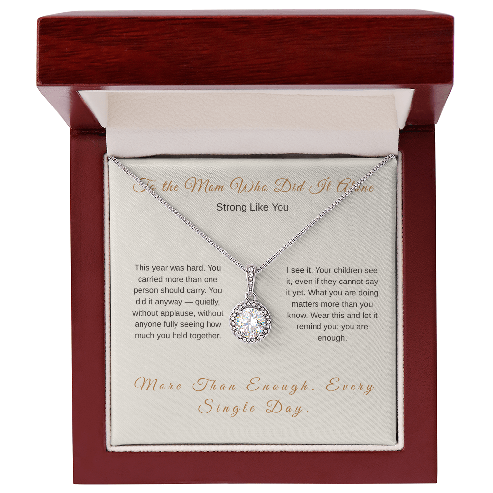 Strong Mom Necklace – Single Mom Mother's Day Gift - Golden Willow Emporium